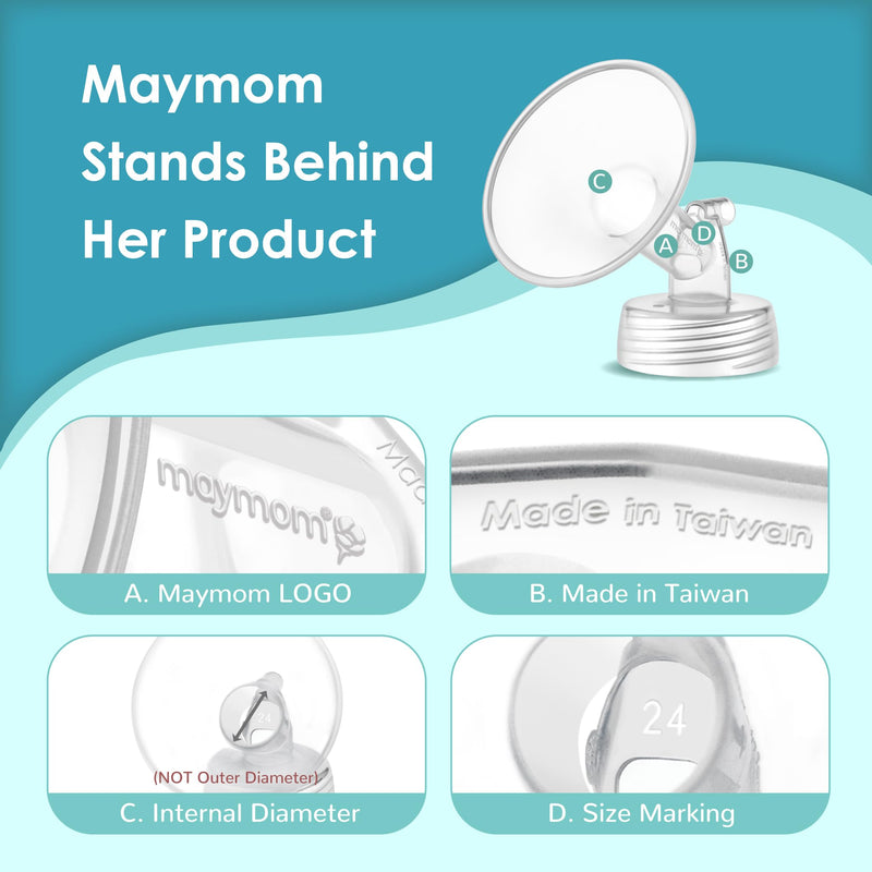 Maymom 19mm Flange and Duckbill Valve Compatible with Spectra S1 S2 Breastpump Not Original S2 Accessories Not Original Spectra Replacement Duckbill Valve and Flange White Valve
