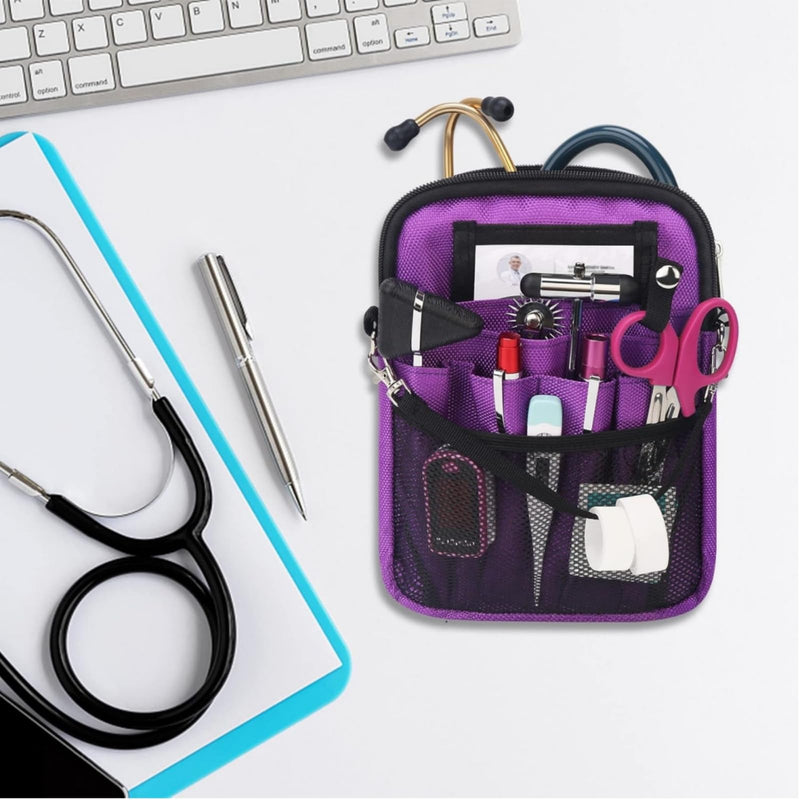 Aylashine Nurse Fanny Bag with Medical Gear Pockets, Nurse Waist Bag Organizer for Storage of Stethoscope, Tape Holder, Bandages, Scissors and Other Emergency Supplies Pink