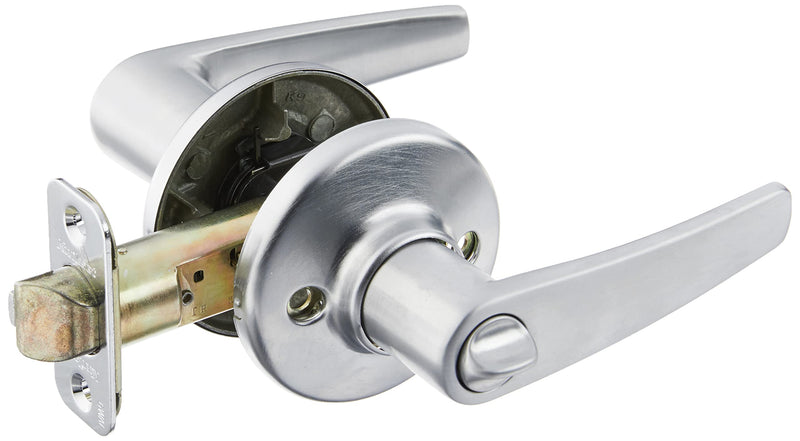 Kwikset Delta Entry Door Handle with Lock and Key, Secure Keyed Reversible Lever Exterior, Doorlock, For Front Entrance and Bedrooms, Satin Chrome, Pick Resistant Smartkey Rekey Security Traditional