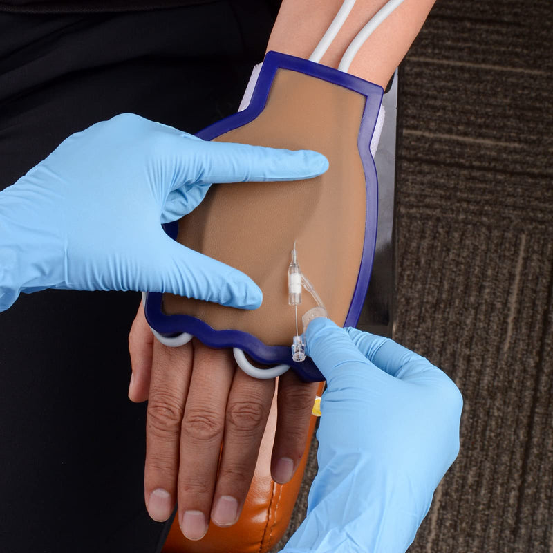 SimCoach Phlebotomy and Venipuncture Practice Kit, Wearable IV Practice Trainer Kit, Dorsal Hand Injection Trainer, IV Start Kit for Injection Training, Medical Education, Nursing School Essentials Black