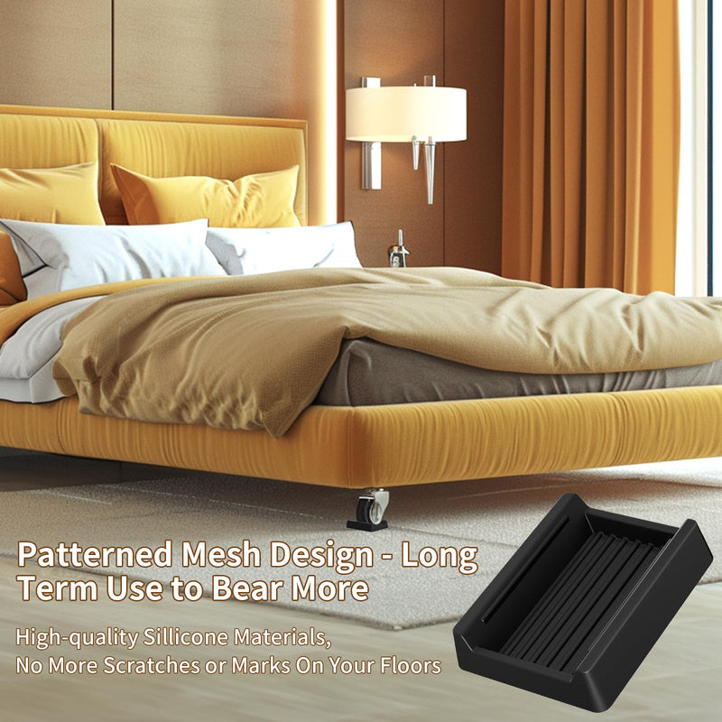 12 Pcs Non Slip Furniture Pads, 2.9"x2.3" Silicone Furniture Cups - Furniture Stoppers to Prevent Sliding fit Furniture, Bed, Sofa, Chairs - Floor Protectors and Prevents Scratches - Black 12
