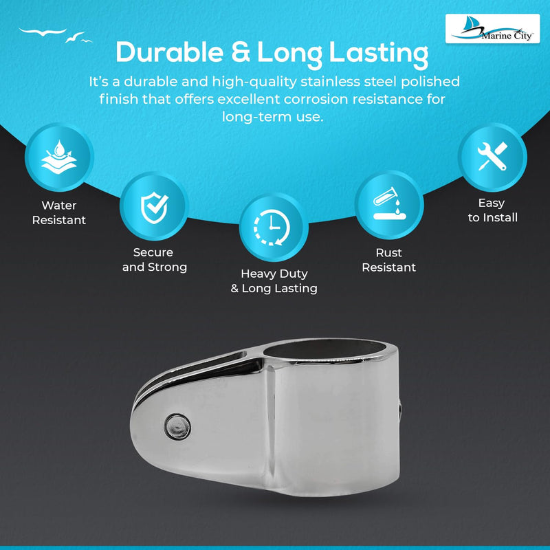 MARINE CITY Round Jaw Slide for Bimini Top, 316 Stainless Steel 1 Inch, Polished Finish, Durable & Corrosion-Resistant, Ideal for Boats, Yachts 2