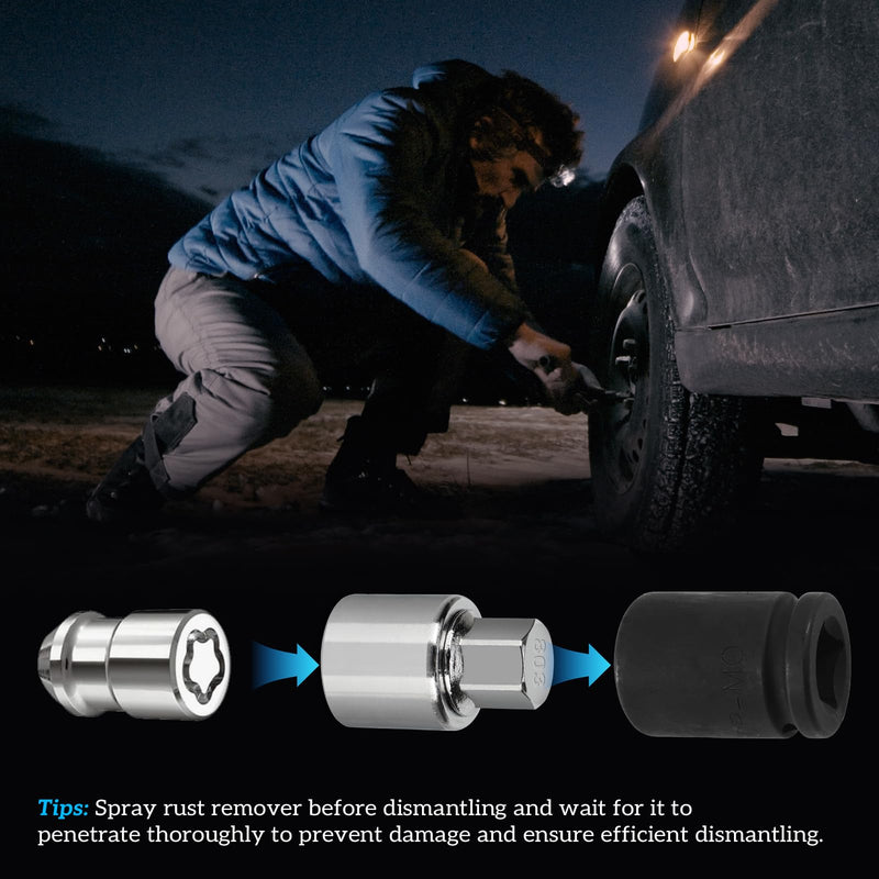 Lug Nut Key Compatible with Jeep,801 to 808 Wheel Lock Key 8PC