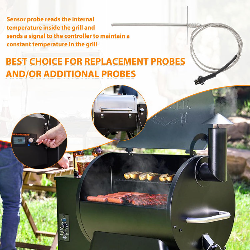 RTD Temperature Probe Sensor, Internal Grill Ambient Temperature Sensor Suitable for Pit Boss Pellet Grill PB1000XL-025-R00 V2 (70123-AMP)