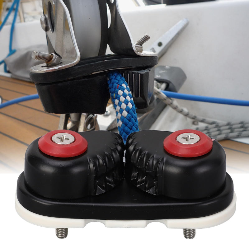 Aramox Compact and Lightweight Boat Cam Cleat, Stainless Steel ABS, Kayak Sailboat Canoe Dinghy, Fast Entry Cleat for Line Sizes Upto 5and8 Inch with Progressive Teeth