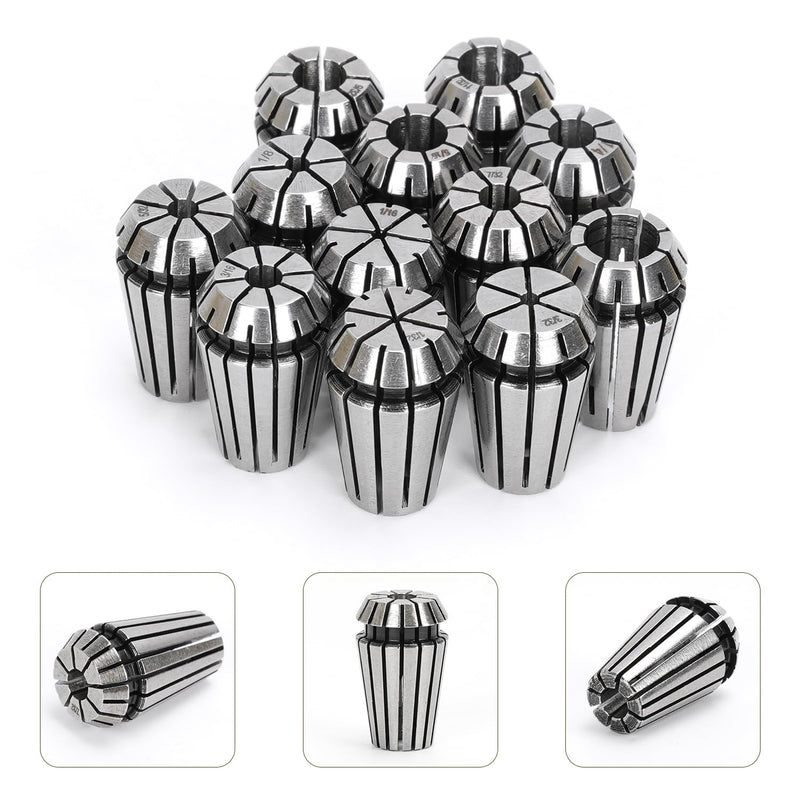 12pcs ER16 Spring Collet Set for CNC Engraving Machine and Milling Lathe Tool Workholding Engraving Collets