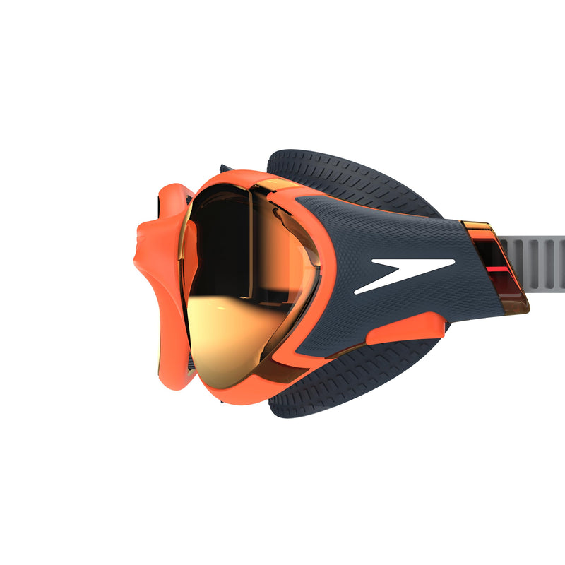 Speedo Unisex-Adult Swim Goggle Biofuse 2.0 Amber Wave/Steel/Crimson Mirrored One Size