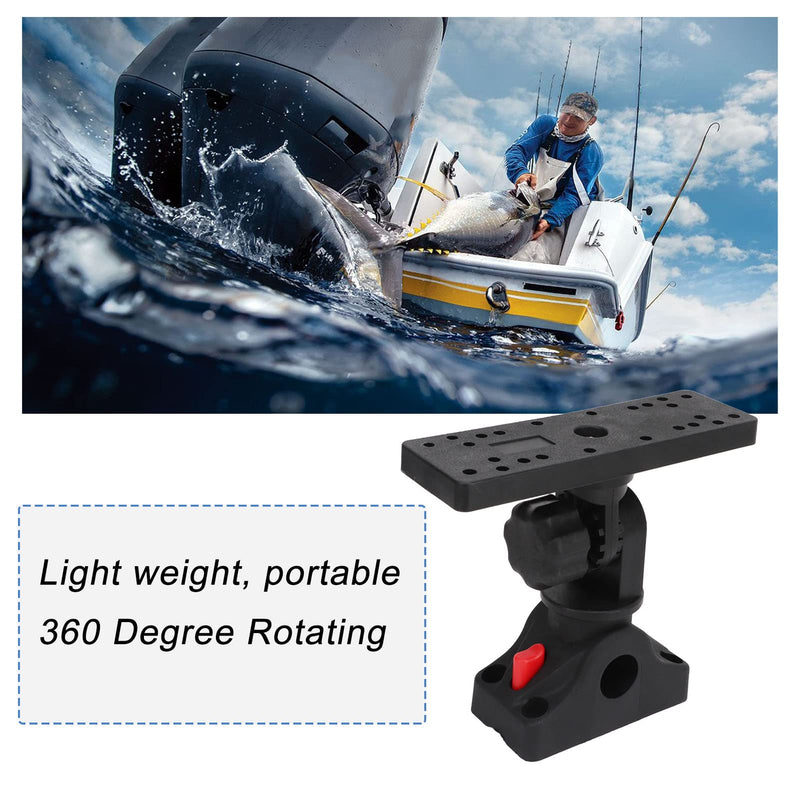 Fish Finder Mount Base, 360° Rotating Fish Finder Holder, Removable Adjustable Boat Fish Finder Electronic Mount, Stable Fish Finder Bracket for Canoe Kayak C Size Ball Adapters