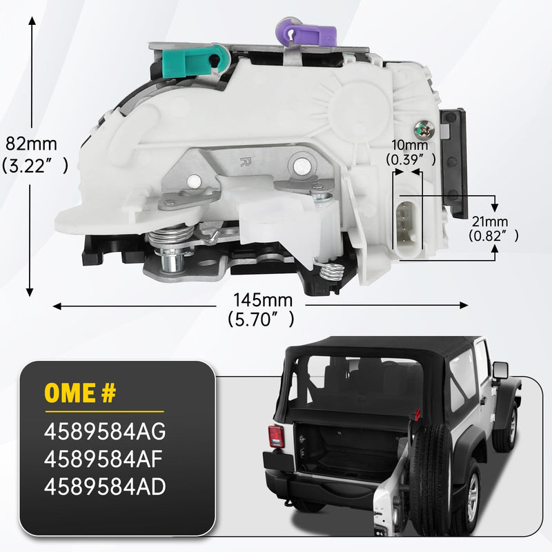 Power Tailgate Door Lock Latch Assembly for Jeep Wrangler JK 2007-2018 | Compatible with 3.6L 3.8L Engines | OEM Replacement 4589584AG 4589584AF 4589584AD 4589584AE | Easy Plug and Play Installation