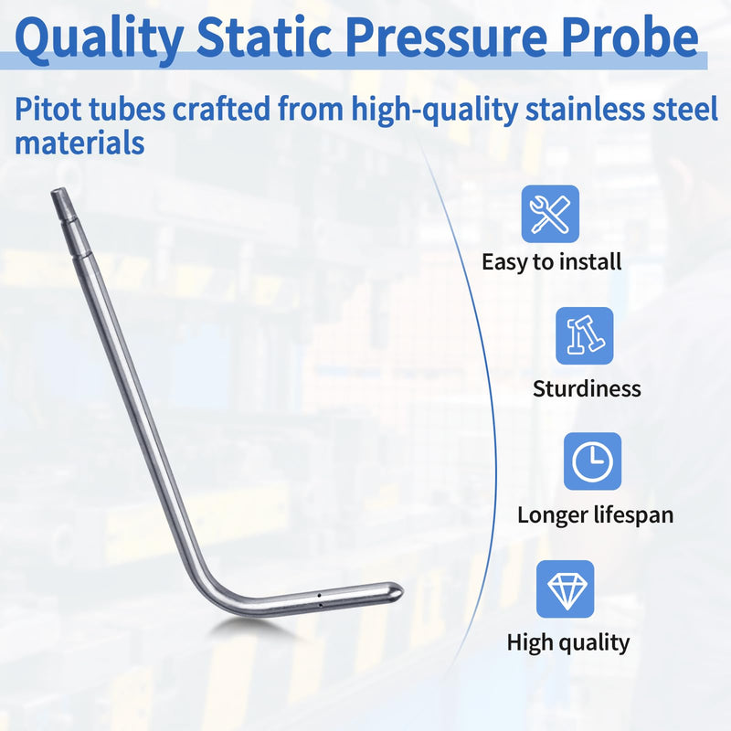 304 Stainless Steel Static Tube Pressure Probe Fit for Perfect-Prime AR1890 and AR168 Professional Digital Air Pressure Meter（PT1301）