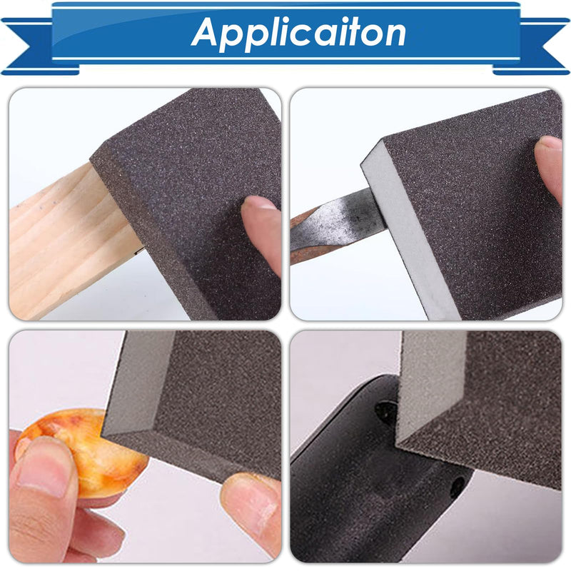 6Pcs Sanding Sponge 60 80 120 220 Coarse Medium Fine Grit Sanding Block Washable and Reusable for Wood, Metal, Wall Polish 60/80/120/220 Grits