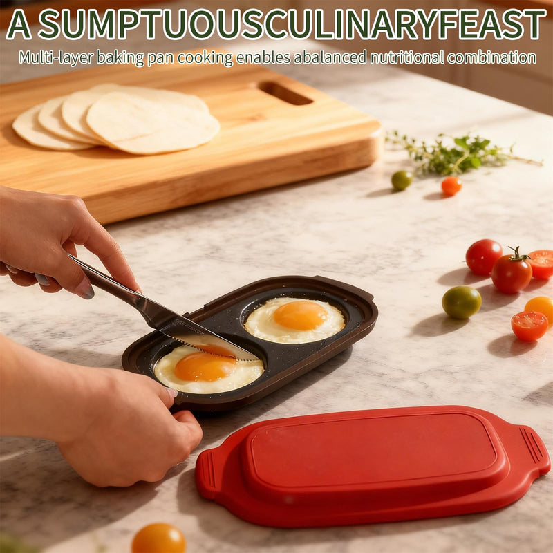 Microwave Egg Cooker – Microwave Egg Fryer, Omelette Maker for 2 Eggs, Non-Stick, Quick & Easy Egg Cooker for Breakfast, BPA-Free, Dishwasher Safe, Portable for Dorms, Offices, and Travel