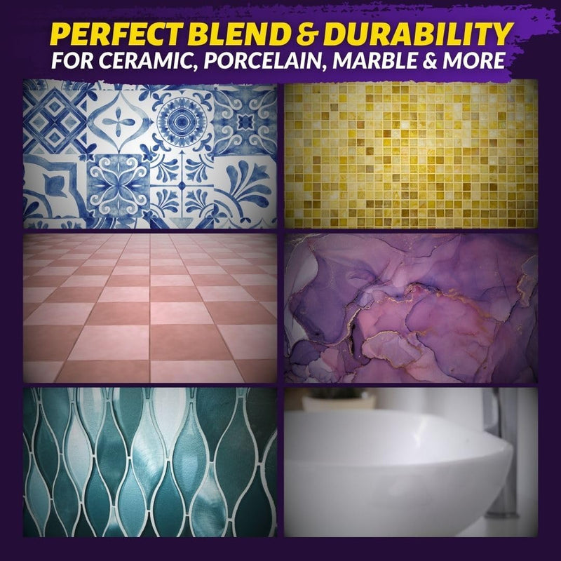 Porcelain Repair Kit - Tile Stone Repair Kit, Marble Repair kit, Tub and Tile Refinishing Kit, Crack Chip Ceramic Floor, Shower Tile Gap Filler & Bathtub Repair Kit, Granite Filler Repair