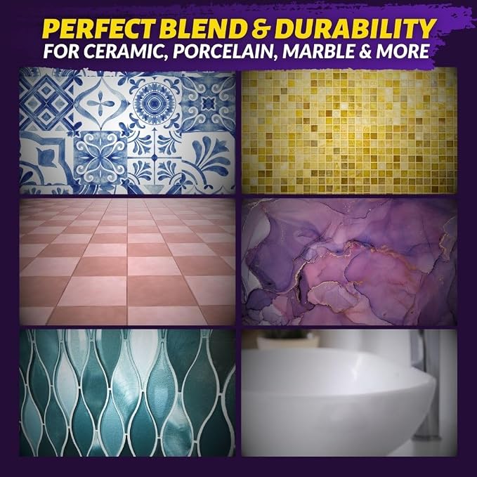Porcelain Repair Kit - Tile Stone Repair Kit, Marble Repair kit, Tub and Tile Refinishing Kit, Crack Chip Ceramic Floor, Shower Tile Gap Filler & Bathtub Repair Kit, Granite Filler Repair