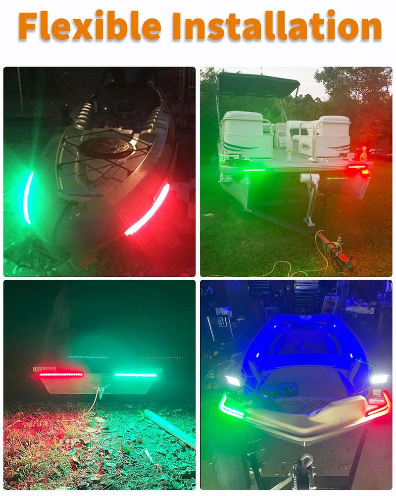 Navigation Lights for Boats LED, Boat Navigation Lights, Boat Lights for Night Fishing, Boat Red and Green Bow Lights, Deck Lights for Marine, Bass Boat, Yacht, Kayak, Pontoon Boat