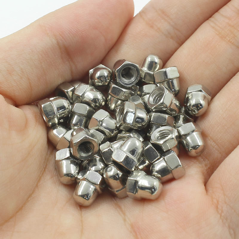 50 PCS M4 Acorn Cap Nuts Dome Cap Head Nuts, 304 Stainless Steel Acorn Hex Nuts Decorative Round Head Cover Hex Dome Nuts