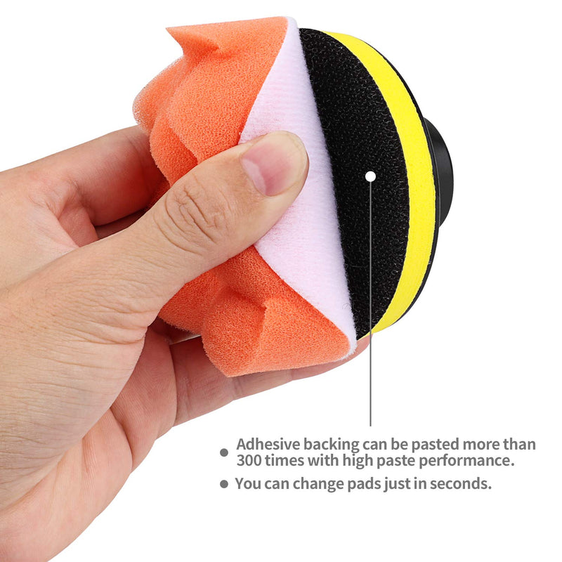 3 Inch Drill Buffing Pad, 11 Pcs Car Foam Polishing Pads Kit, Drill Buffer Polisher Attachment Buffing Kit for Car Polishing, Waxing, Sealing Glaze 3Inch-11Pcs