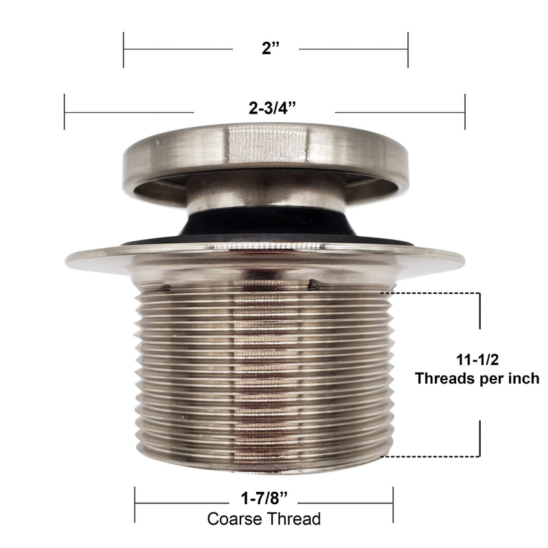 Westbrass D93-26 1-1/2" Coarse Thread Tip-Toe Bathtub Drain Plug Trim Set with One-Hole Overflow Faceplate, Polished Chrome 1 Pack