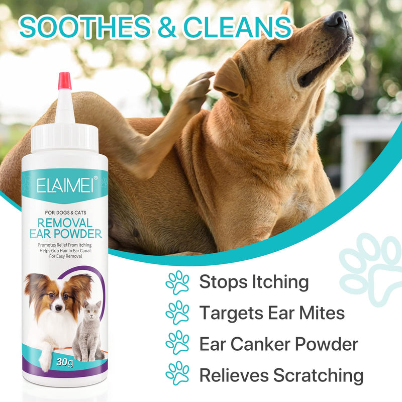 Dog Ear Cleaner 30g - Removal Ear Powder for Pets,Dog Ear Infection Treatment,Supports Infection Prone Ears, Ear Odor in Pets 1pc - PawsPlanet Australia