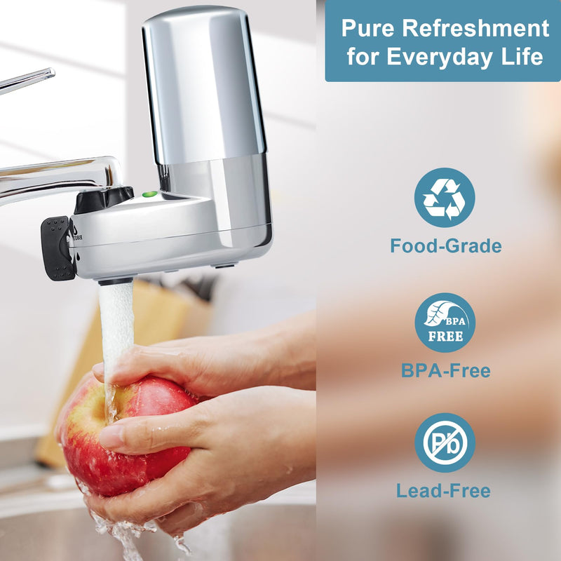 Water Filter Replacement for Brita Faucet Filter - Compatible with Brita 36311 On Tap Faucet Filters System for Sink, FR-200, FF-100 - Pack of 3 - Fits All Brita Tap Water Filters, LTF-003S Silver