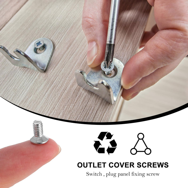 Uonlytech 600 Pcs Panel Screws Durable Upholstery Screws Light Screws Duplex Wall Plate Screws Wall Plates for Electrical Outlets Self Tapping Screws Plate Screw Faceplate Set