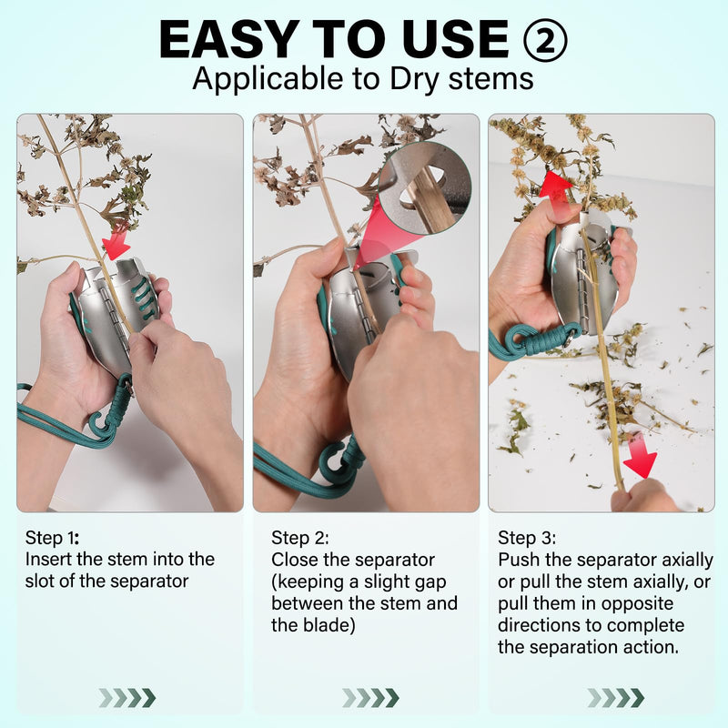 Hand Bud Debudder Tool - Bud Stripper | Bud Bucker, Quickly Separate Buds from Stems, Bud Trimmer Companion, with Dark Green Non Slip Pads and Lanyard