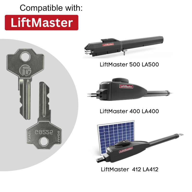 Liftmaster Release Key Replacement 041ASWG-0119 for Liftmaster LA500 & LA400 Commercial Swing Gate Openers Bundled with Robbys Cloud Keychain (1-Pack) 041ASWG-0119 Key 1-Pack