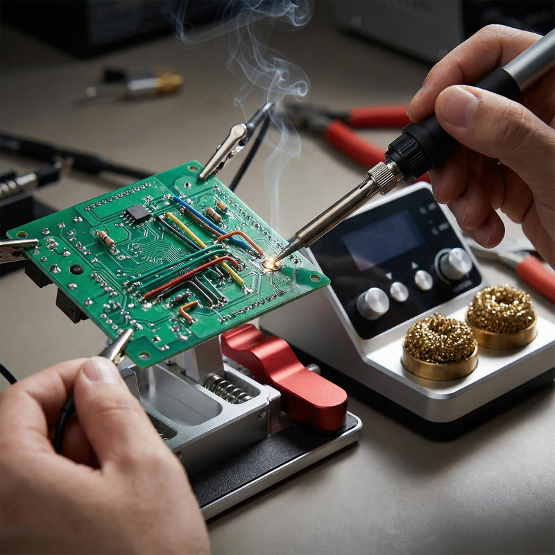 Helping Hands Soldering Station, Welding Table Clamps with Ceramic Clamps, Aluminum Third Hand Tool for PCB, Wire & LED Strip Electronics Repair