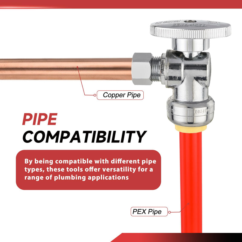 10Pcs EFIELD 1/2"Push-Fit Angle Stop Valve,1/4 Turn(PF-VALVE028-10) P10-Angle