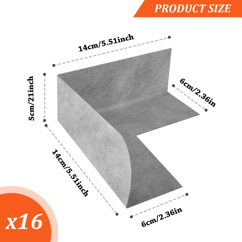 Jexine 16 Pcs Inside Waterproofing Corner Shower Seamless Membrane Corner Waterproof Membrane Polyethylene for Bathtub, Bathroom, Steam Room