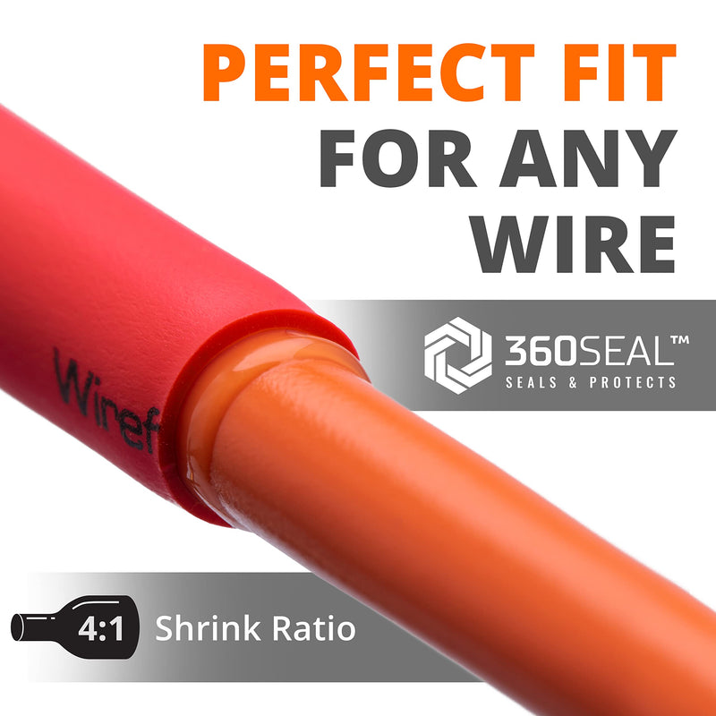 Wirefy 5/8" Heat Shrink Tubing - 4:1 Ratio - Adhesive Lined - Resistant Heat Shrink - 50 Feet Roll - Red