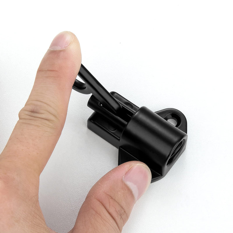 12 Packs Self-Closing Latches，Black Spring Door Lock，Resilient Bolt Latch Aluminum Alloy Safety Automatic Spring Barrel Door Lock with Screws，Used for Wooden Door，Wooden Window and Cabinet etc Black 12