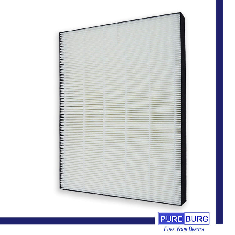 PUREBURG Replacement Filter Compatible with Sharp FP-F60UW FP-F60U-W Air Purifier Part FZ-F60HFU FZ-F60DFU, H13 True HEPA and Activated Carbon Air Clean Odors