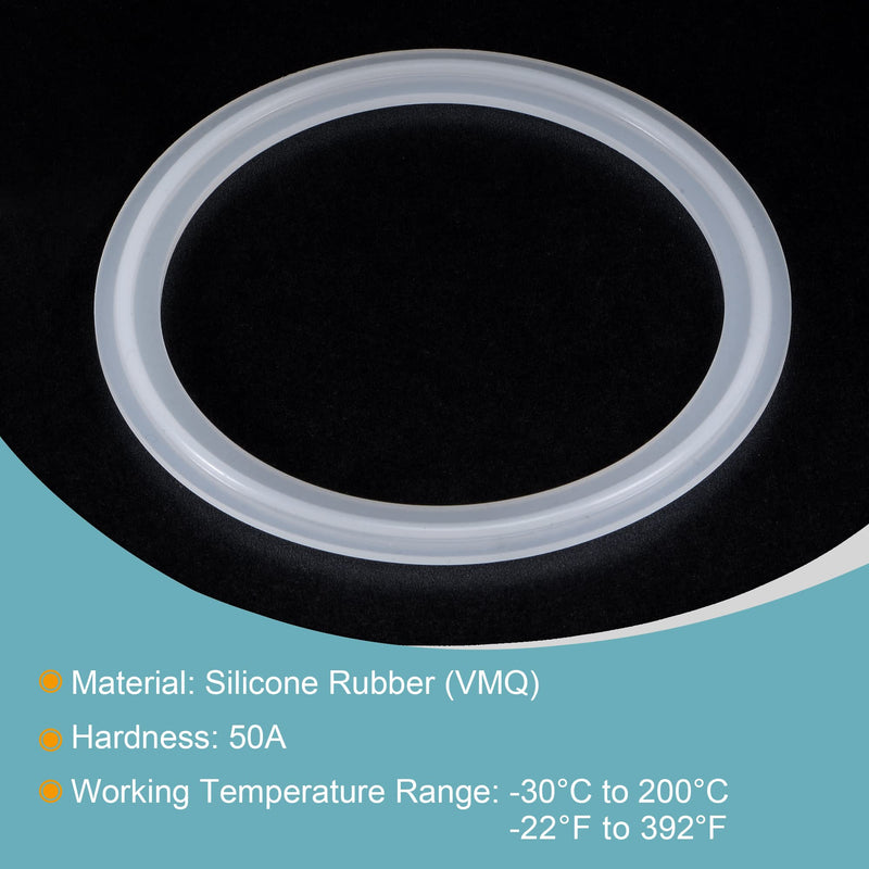 MECCANIXITY Silicone Rubber Gasket Industrial Flange O-Ring 106mm OD White Fit for 3.5 Inch Clamp 3.5"