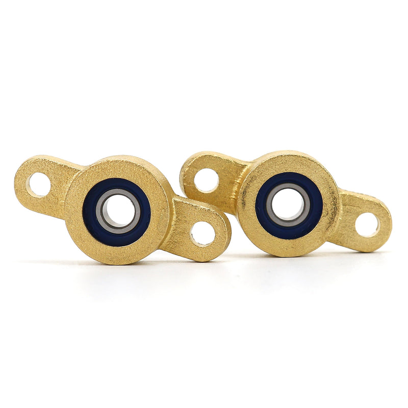 2 Pack Pillow Block Bearing for 6.35mm Diameter Shaft, 1/4 in Bore, 2-Bolt Flange, Self Aligning Cast Iron Housing, Set Screw Locking Style Flange Pillow Block Bearing