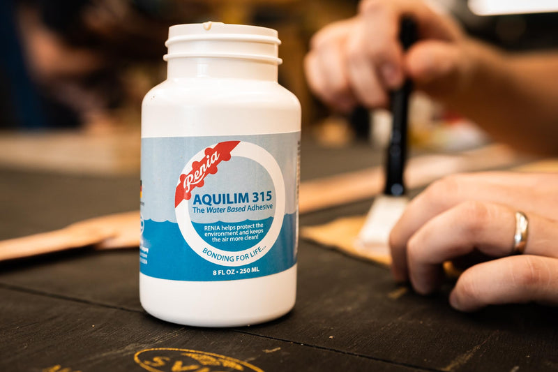 Renia Aquilim 315 Odorless Water Based Contact Cement for Leathercraft with Ultra Hold and Flexible Adhesive That Dries Quickly