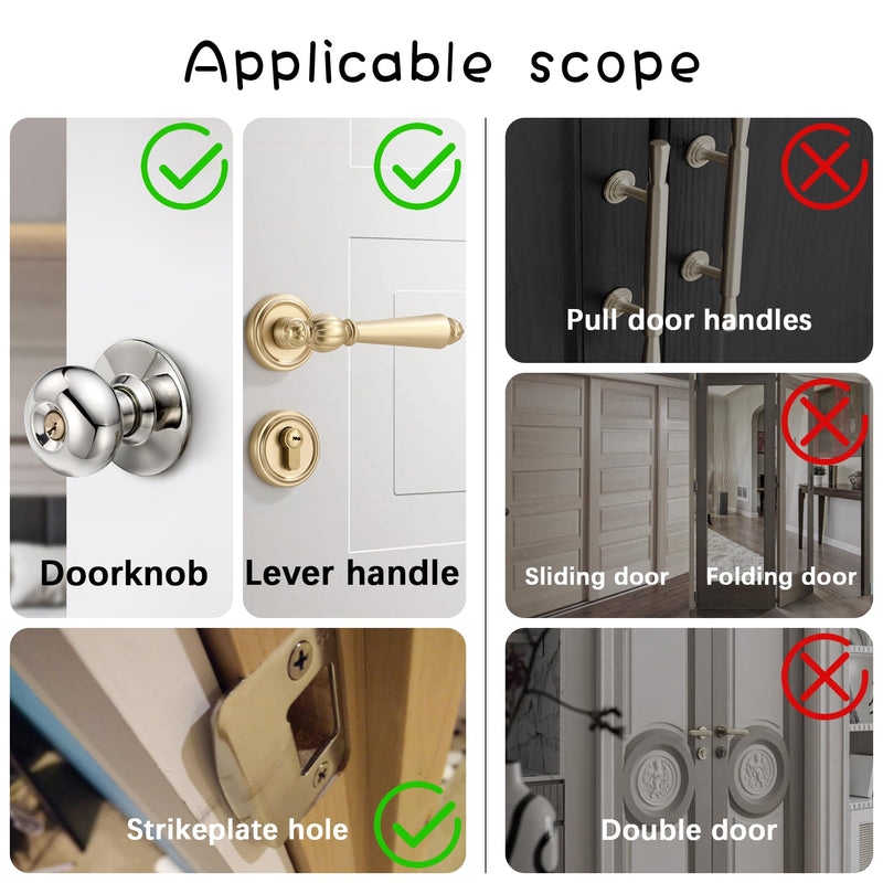 Cat Door Latch Holder,【8 Adjustable Sizes】 Stronger Flex Cat Door Stopper, Keep Door Open 1.5" to 8", Let's Cats in and Keeps Dogs Out of Litter & Food, No Tool Required & No Wall Damage 2*black