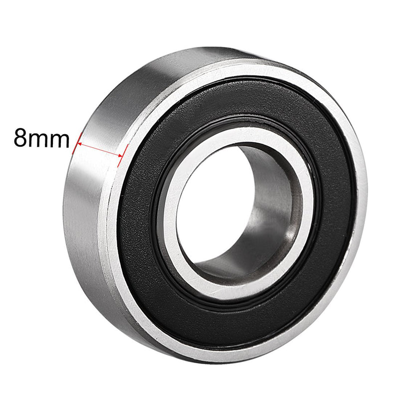 uxcell 6001-2RS Ball Bearing 12mm x 28mm x 8mm Double Sealed 180101 Deep Groove Bearings High Carbon Steel Z1 2pcs 6001RS (12*28*8)