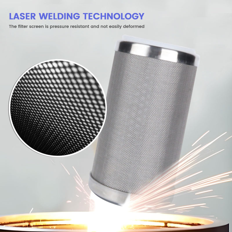 Stainless Steel Re-Cleanable Wire Mesh Filter Cartridge 5 "Length,2.5 "OD(10 Micron) LX-5A-10U