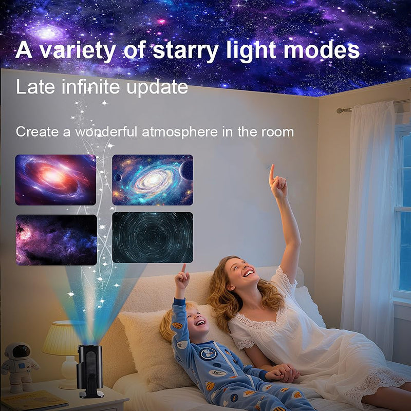 Mini Starlight Projector Support 1080P & 4K with wifi 6 and bluetooth 5.2 , Android 12 TV Movie Projector with Apps Built in Compatible with PC/Smartphone/HDMI/USB, indoor & outdoor use（No US Plug)