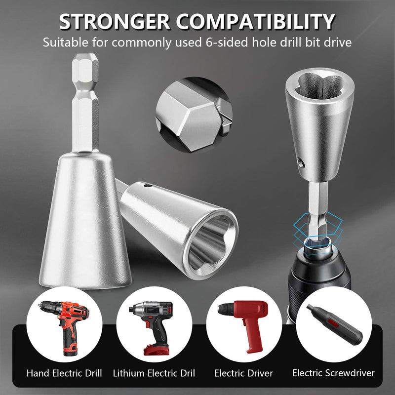 Wire Twister Tool for Drill, Drill Wire Twister Connector, Electrical Power Drill Fast Wire Twisting Tool, Nut Twister Wire Tool, Stainless Steel Shank Durable Cable Wire Twister Tool (2Pcs)
