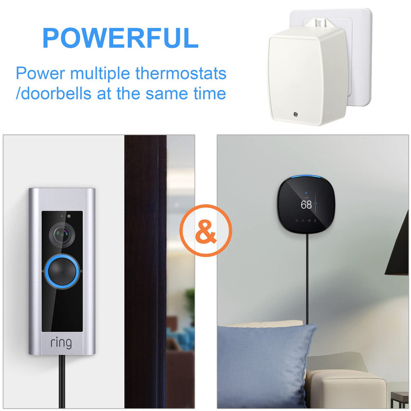 1 Pack 24 Volt Transformer, 40 VA AC Transformer Plug in with PTC Fuse Competible with All Versions of Ring Doorbell and Thermostat, Compatible with Nest, Ecobee, Sensi, Honeywell, 24V Adapter 1