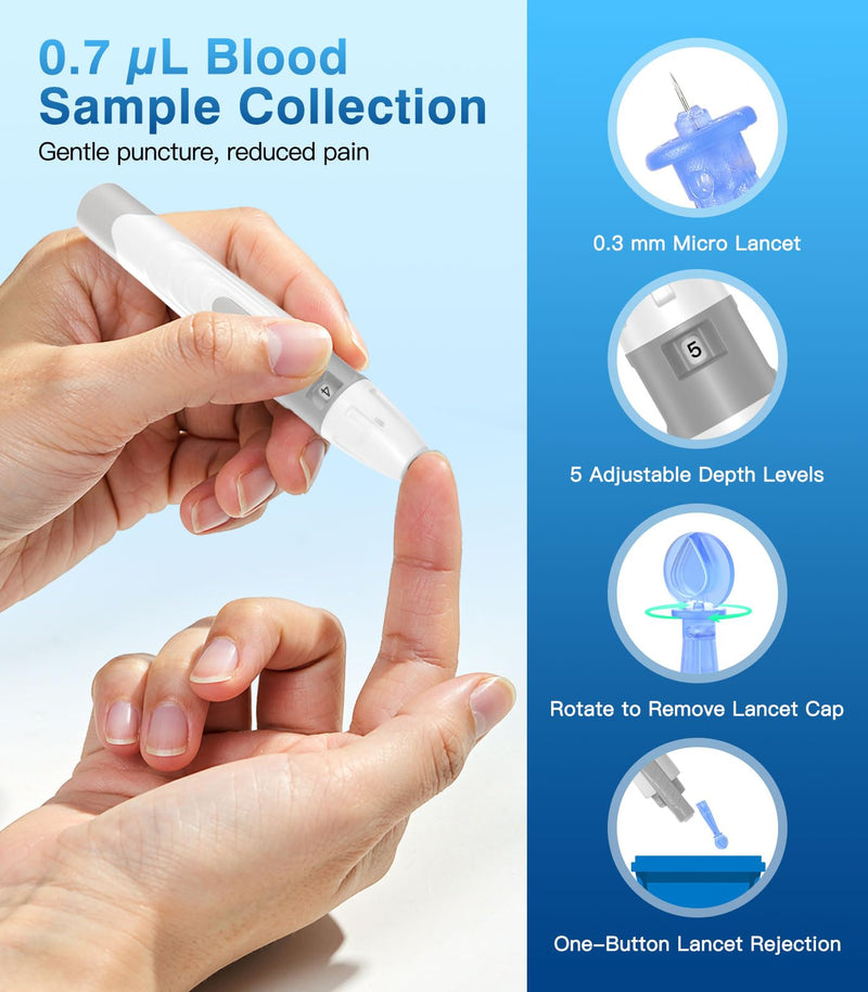 Medilax Blood Glucose Test Strips, Only for Medilax Blood Glucose Monitor | 100 Counts Blood Sugar Test Strips + 100 Counts Lancets, Testing Kit for Diabetes, High Accuracy & Fast Results
