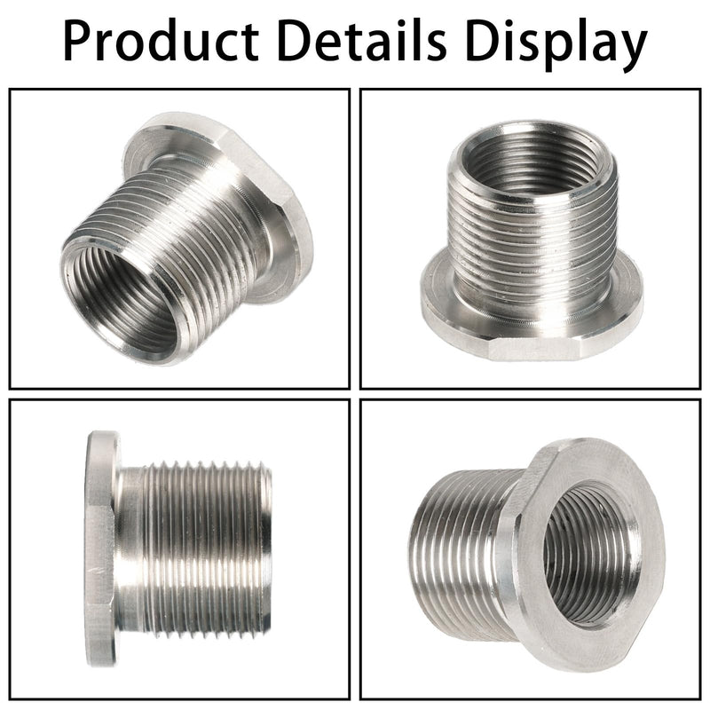 2 Pack Thread Adapters and Washers，1/2x28 to 5/8x24 Stainless Steel Thread Protector with Rubber Washer (Silver) Silver