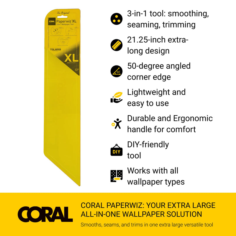69502 Paperwiz XL Wallpaper Tools - Smoothing Tool for Peel and Stick Wallpaper - Wallpaper Smoothing Tool & Hanging Tools - Install Kit Includes Wallpaper Smoother Tool for Easy Application Single