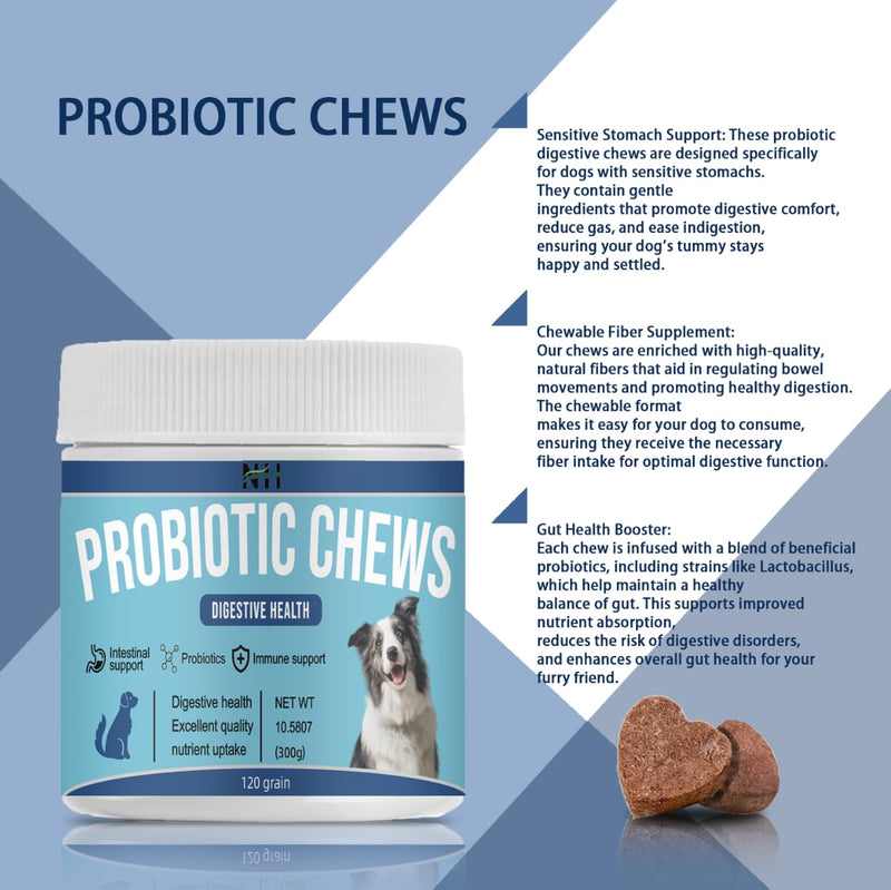 Probiotics & Enzymes Chews with Papaya | Pumpkin | Krill oi for Dogs & Cats Gut Health | No Poop Odor | Constipation | Diarrhea | Relieve Anal Gland Relief | Digestive | Immune - Vet Approved - PawsPlanet Australia