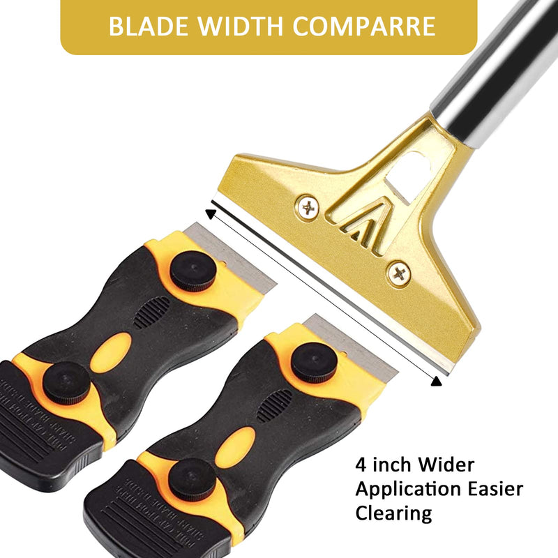 Razor Blade Scraper, 4 In Floor Scraper Tool with 20PCS Extra Metal Blades, Paint Scraper Ideal for Cleaning Stove Top, Windows, Glass, Tiles, Wall, Labels…… 9.9 ounces