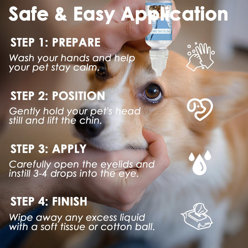 Callmynm Pet Eye Drops for Dogs & Cats, 2-Pack Daily Eye Cleaning and Soothing Care, Relieve Irritation & Dryness, Pink Eye & Allergies Symptoms, Eyes Tear Stain Cleaner with Gentle Formula