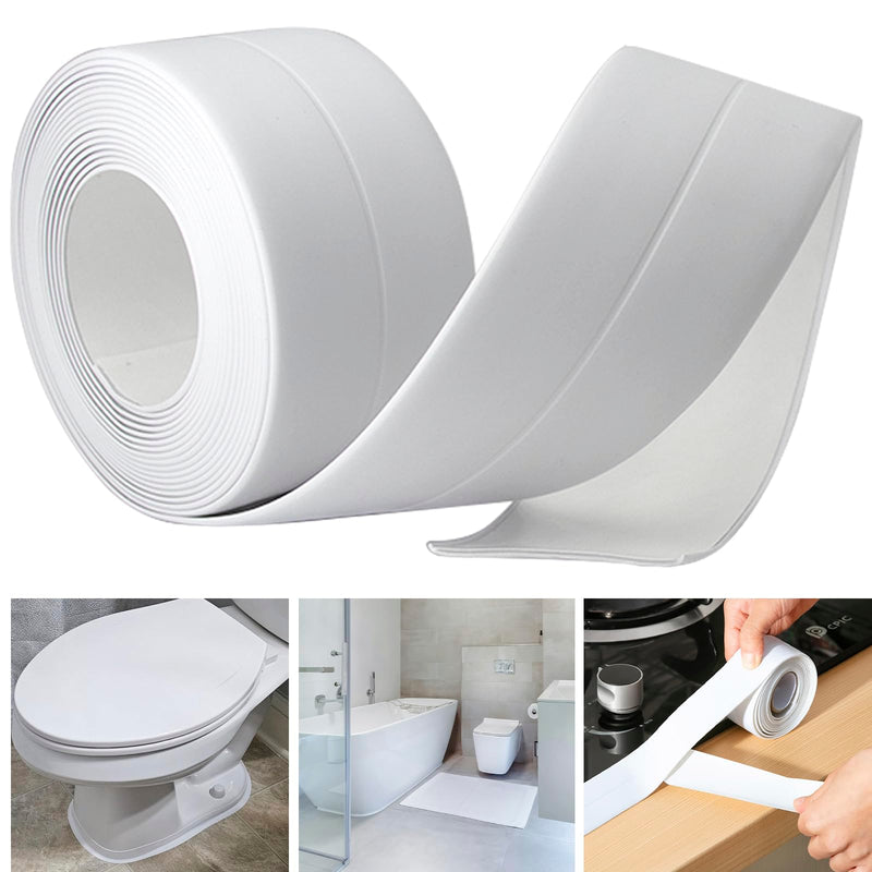 Caulk Tape Bath & Kitchen Caulking Tape Self Adhesive Waterproof, Toilet Caulk Sealant Tape, Bathtub Caulk Sealing Strip Tape for Bathroom Caulking Tape Shower Caulk Strip (1.5" x10.5Ft)