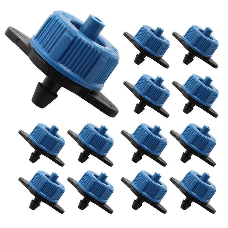 60 Pcs Drip Irrigation Emitters, 2 GPH Pressure Compensating Irrigation Drippers for Garden Lawn Watering Irrigation System, Blue 2 GPH - 60Pcs